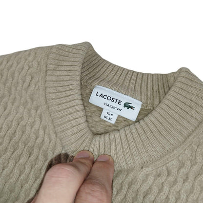 Lacoste - Pull en laine beige taille M - Le Saptuaire