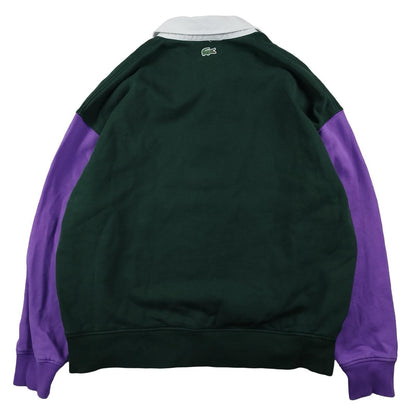 Lacoste - Sweat polo vert et violet taille L - Le Saptuaire