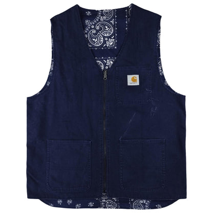 Carhartt - Navy Blue Reversible Sleeveless Jacket Size S