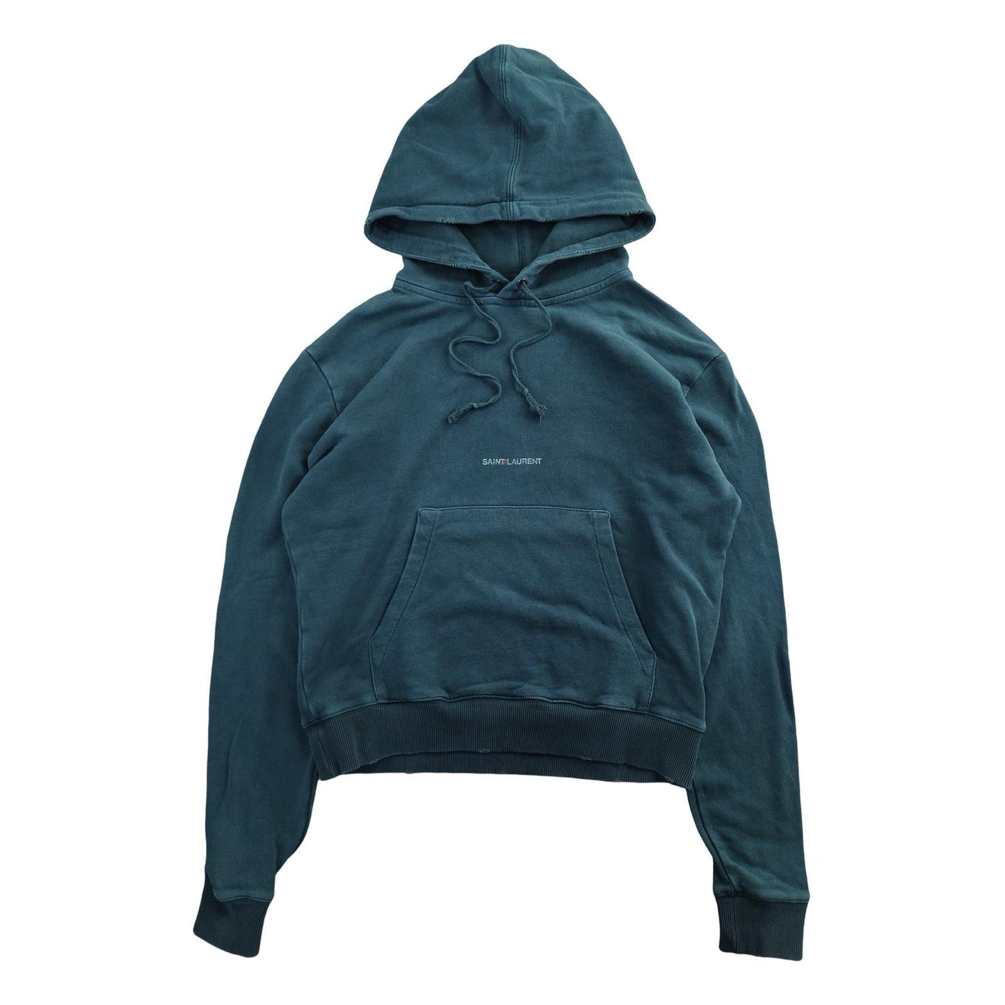 Saint Laurent - Pull à capuche turquoise taille XS