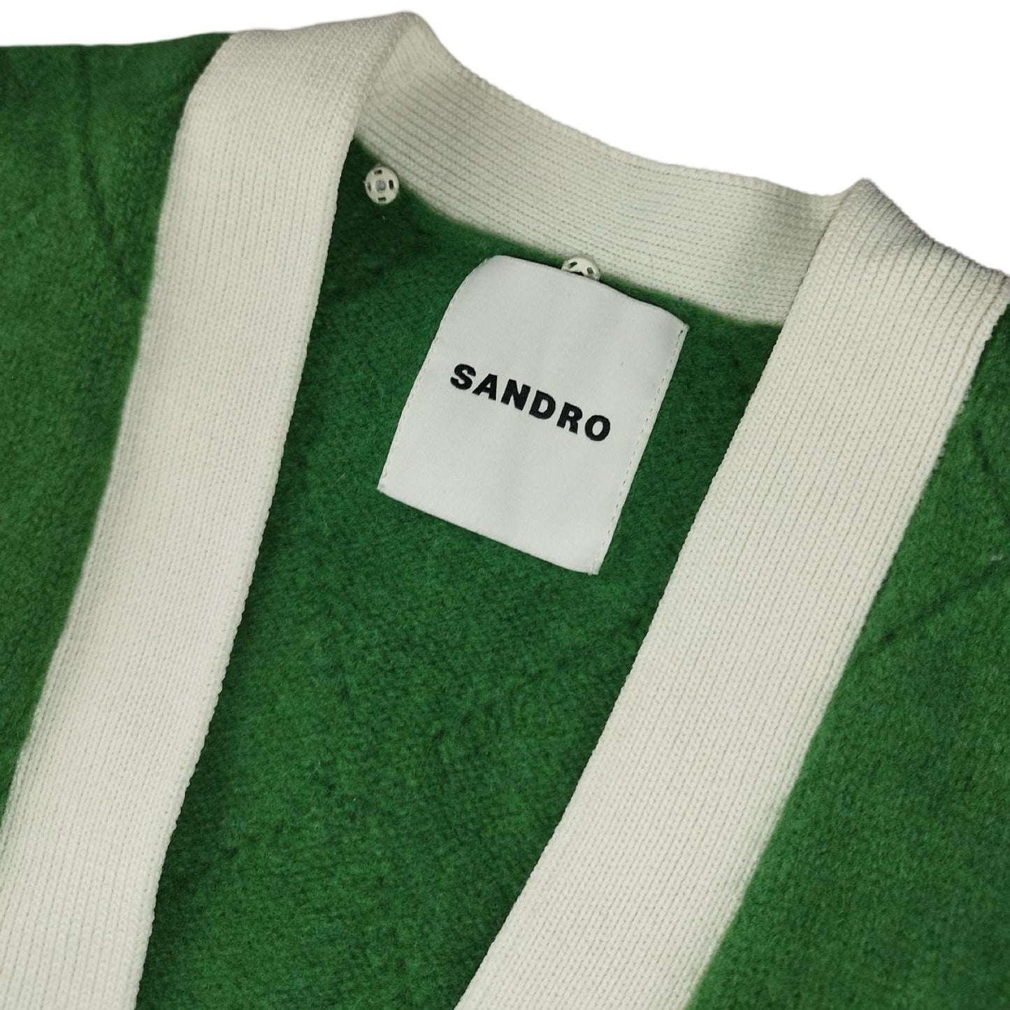 Sandro - Cárdigan de lana sin mangas verde talla M