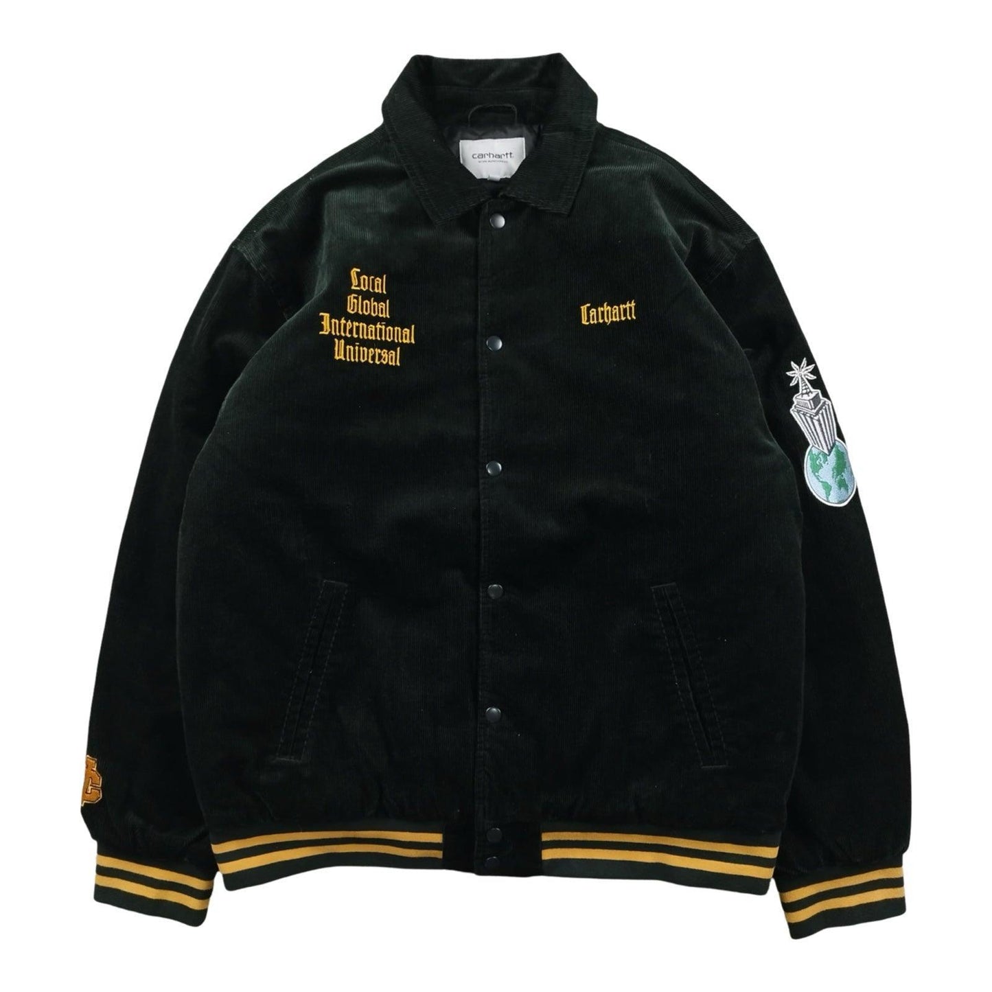 Carhartt - Veste « Letterman Jacket » en velours côtelé vert foncé taille L - Le Saptuaire