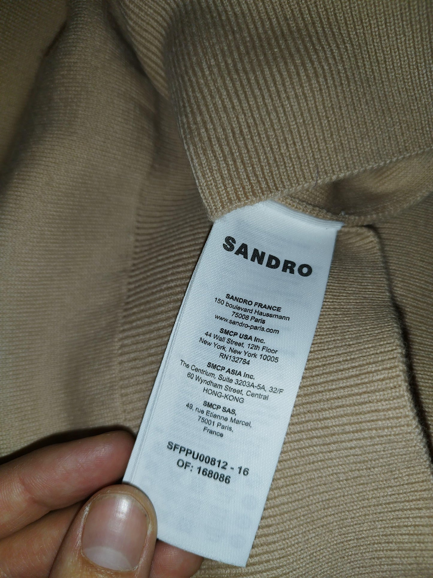 Sandro - Jersey de lana beige talla M