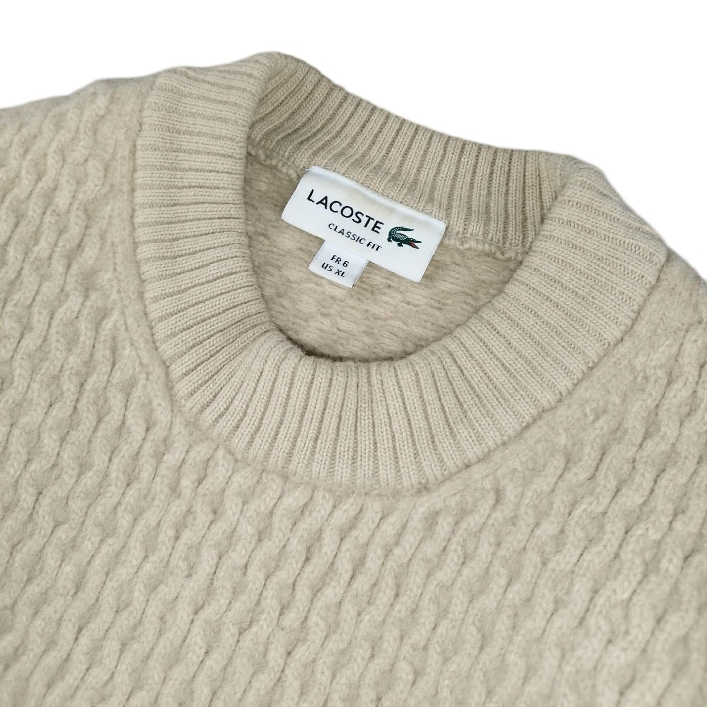 Lacoste - Pull en laine crème taille S