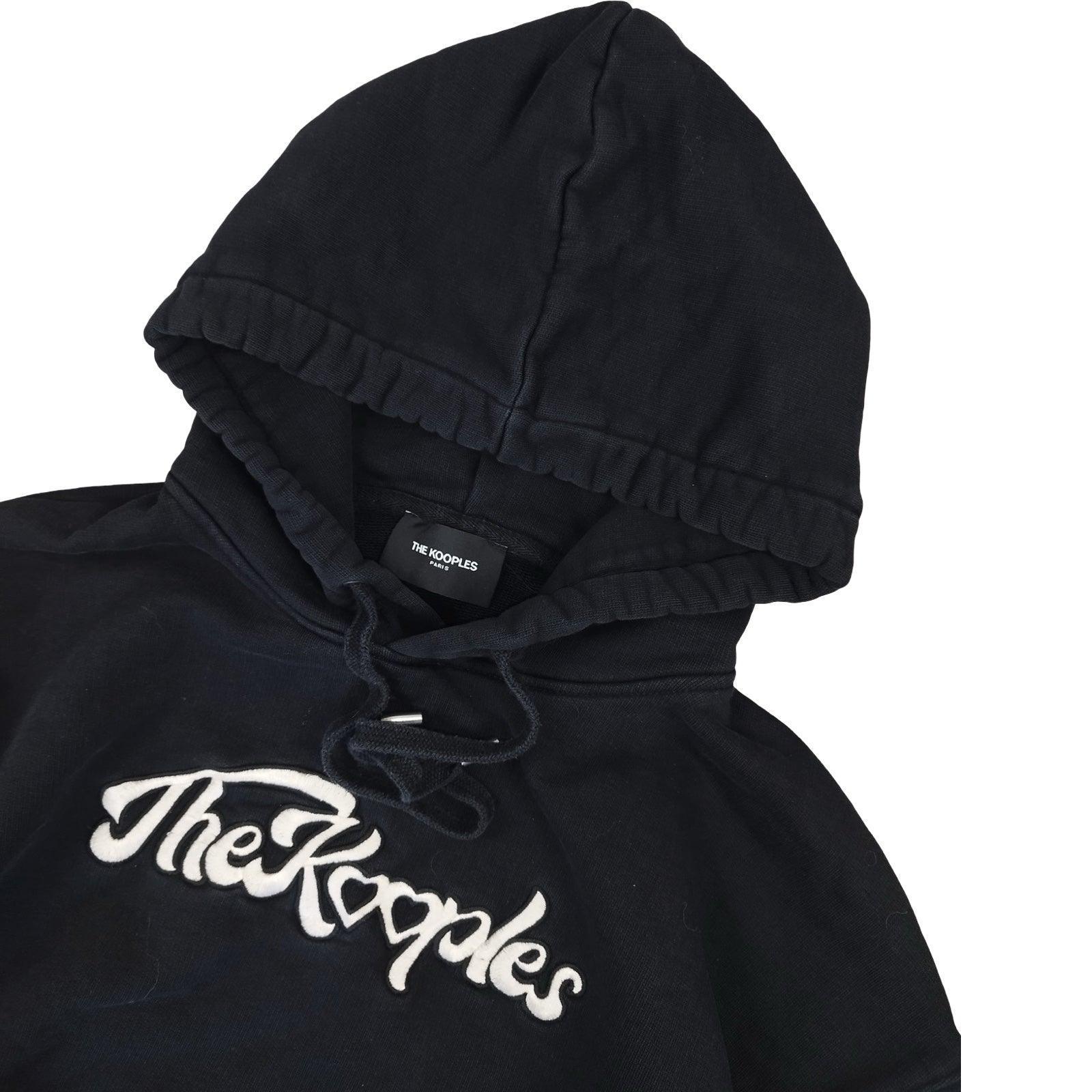 The Kooples - Pull à capuche crop noir taille S - Le Saptuaire