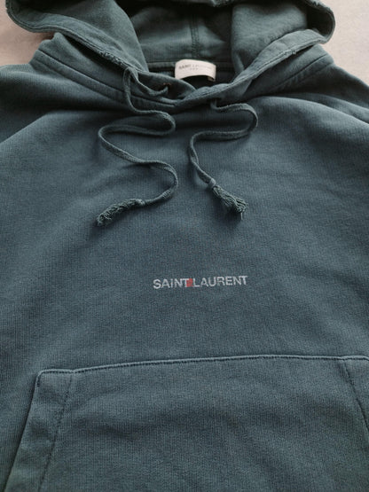 Saint Laurent - Pull à capuche turquoise taille XS