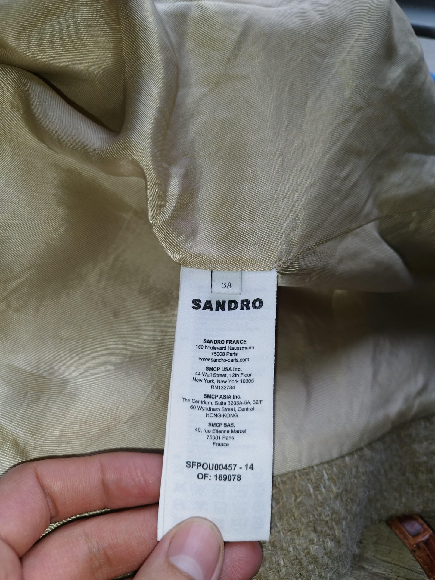 Sandro - Long beige coat size M