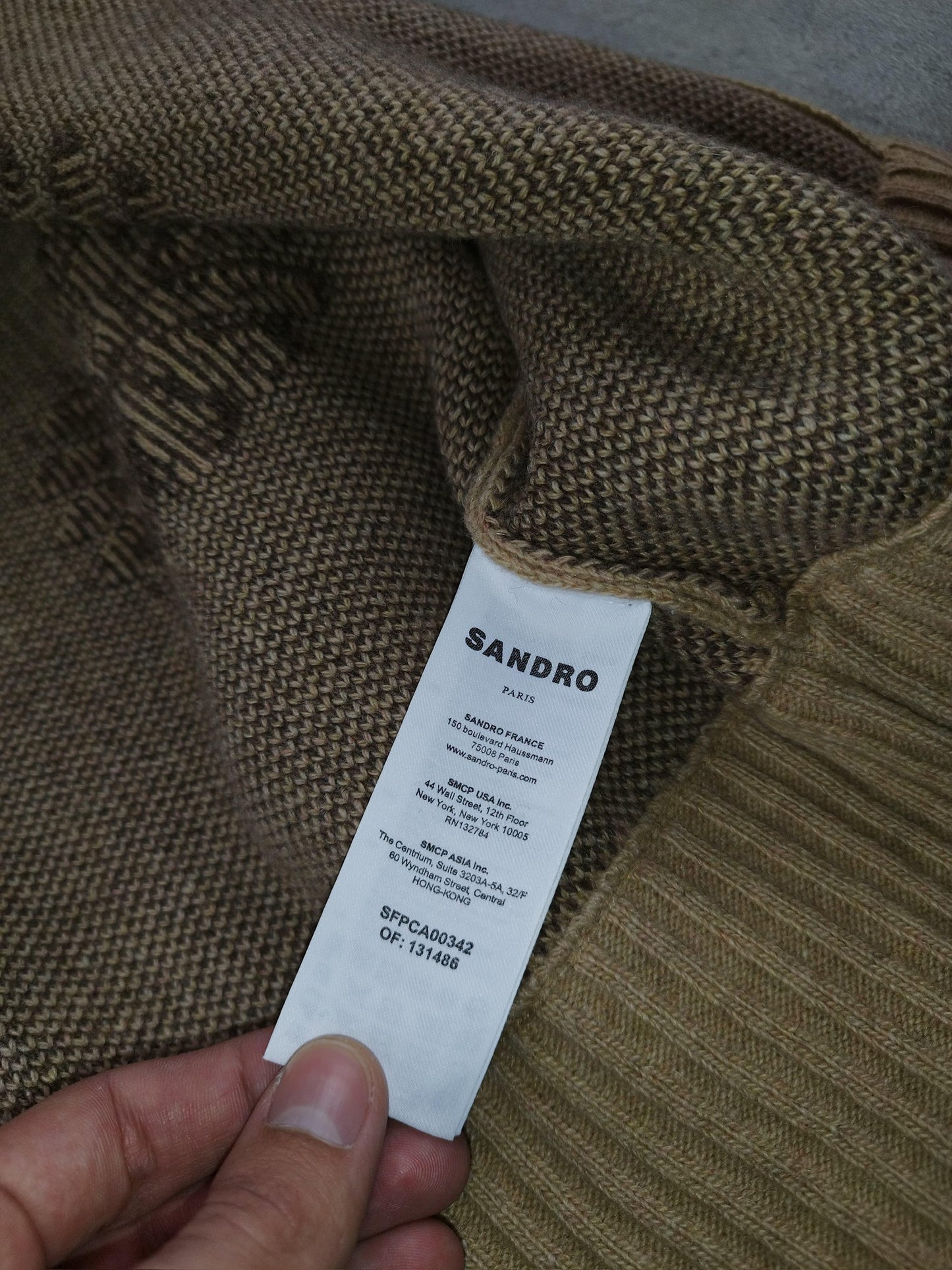 Sandro - Cardigan zippée en laine beige taille M - Le Saptuaire