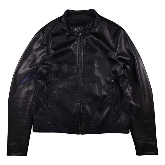 Prada - Veste en cuir noire taille M