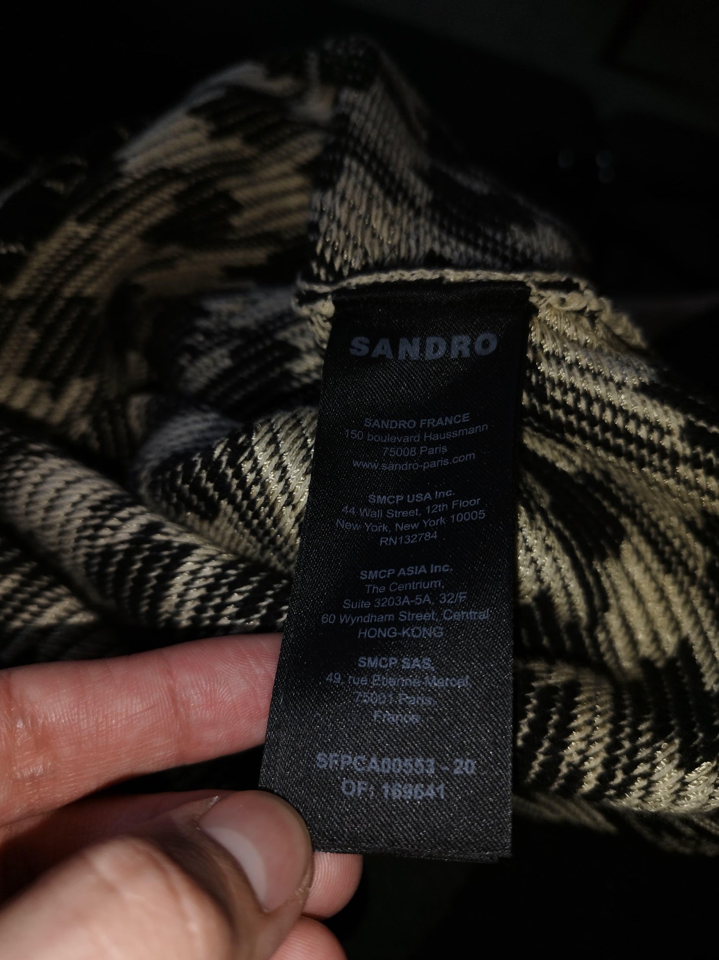 Sandro - Veste en tweed noire et dorée taille M