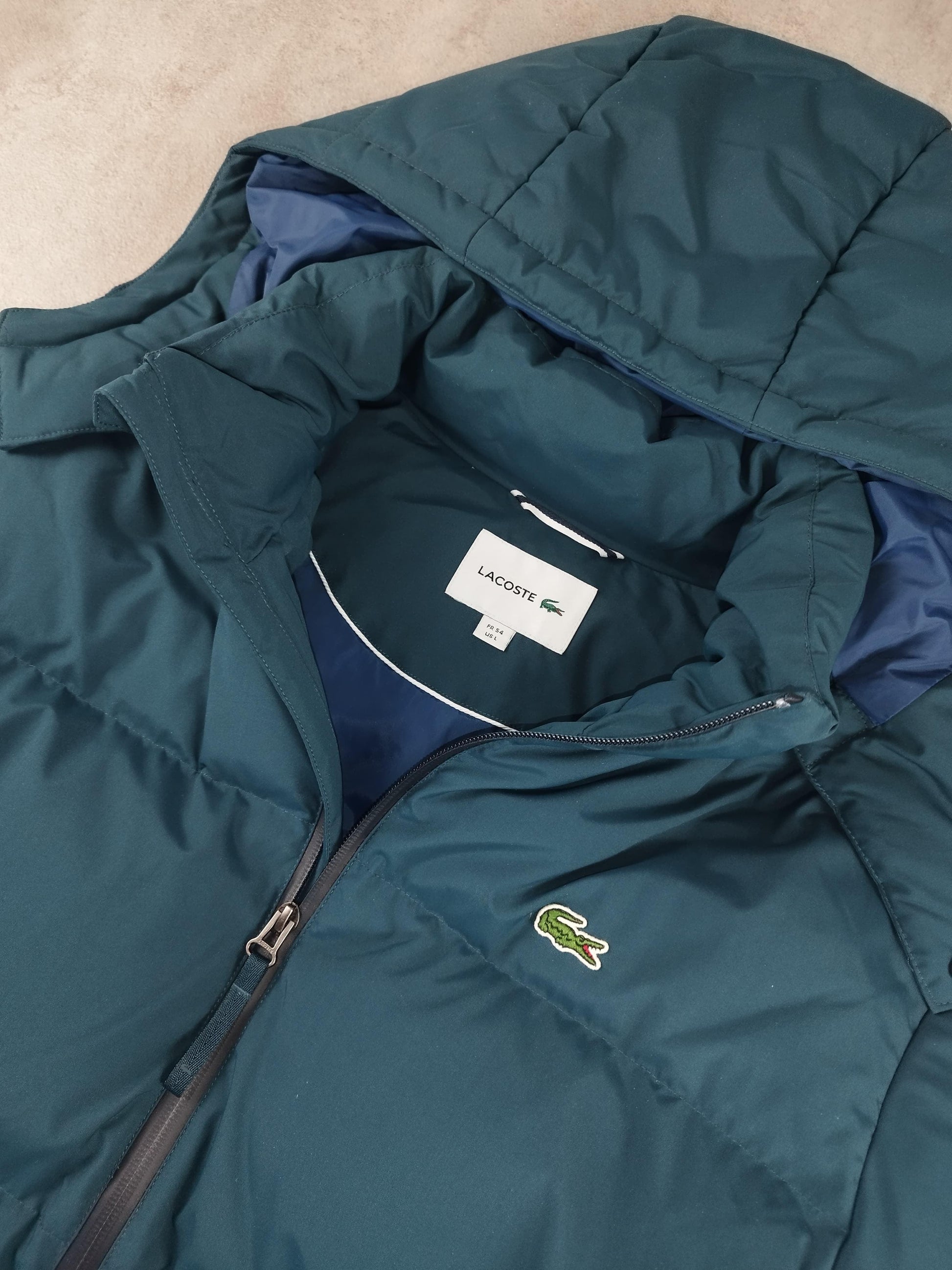 Lacoste - Doudoune à capuche bleu taille L - Le Saptuaire