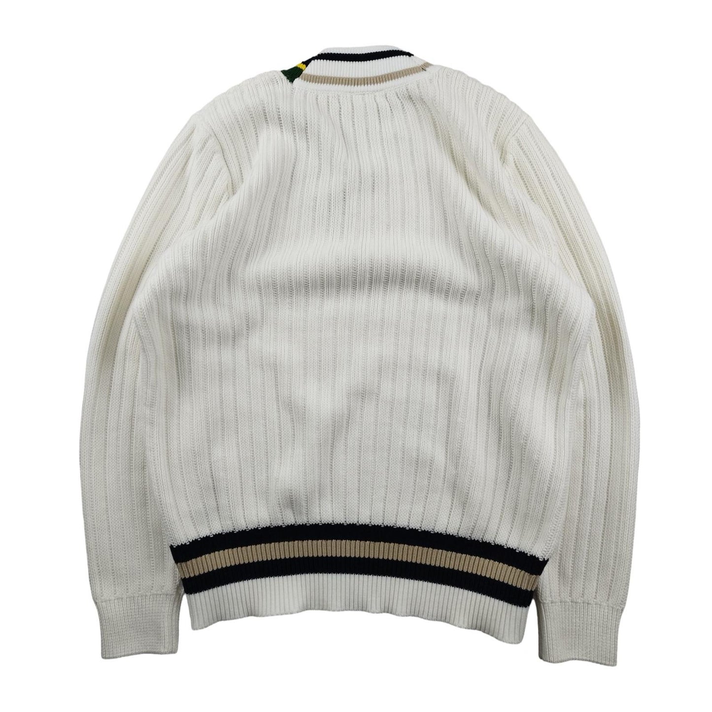 Lacoste - Pull à col V blanc taille S