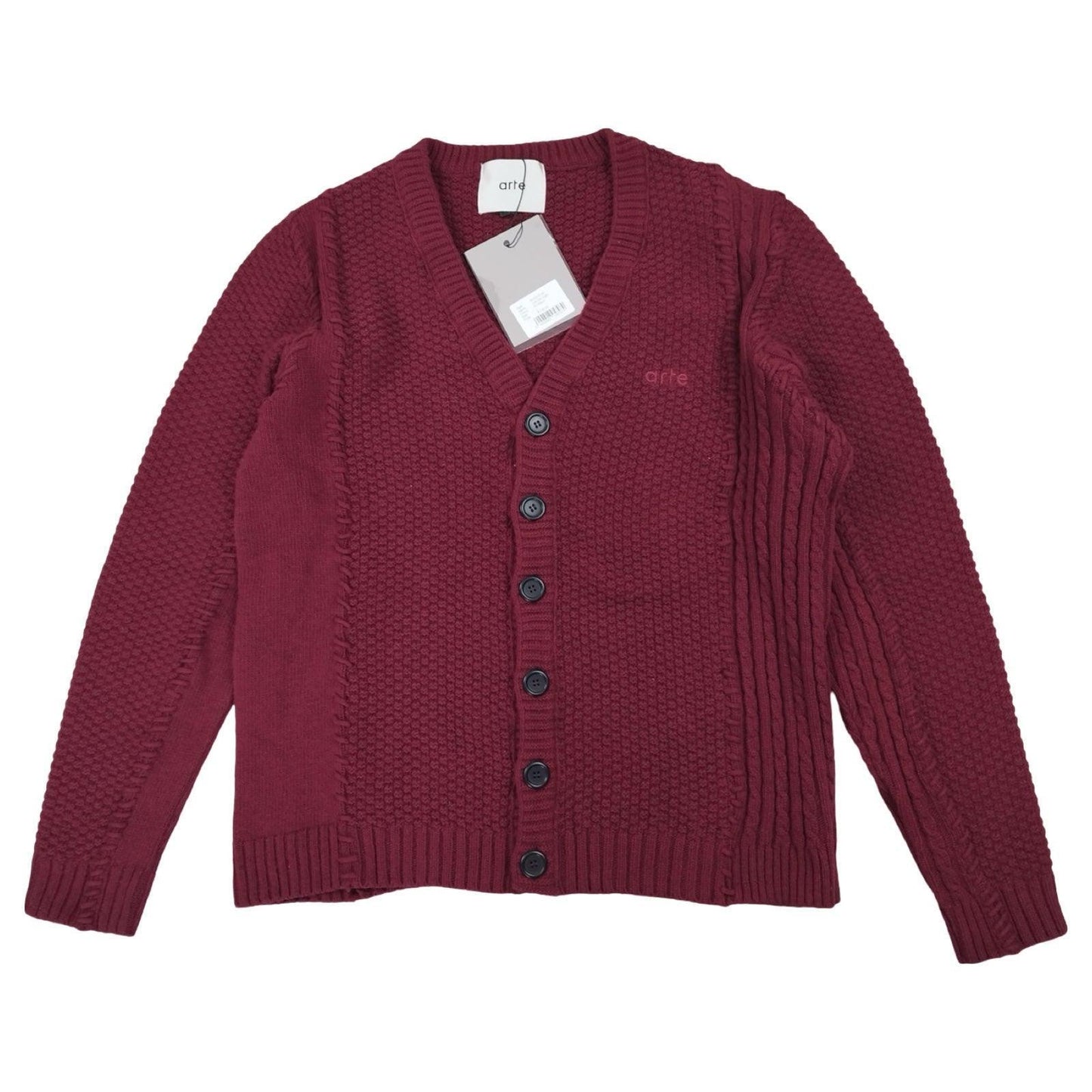 Arte - Cardigan tressé bordeaux taille L - Le Saptuaire