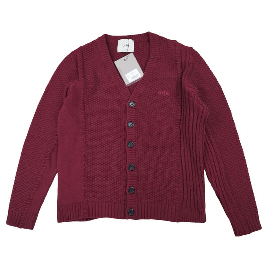 Arte - Cardigan tressé bordeaux taille L