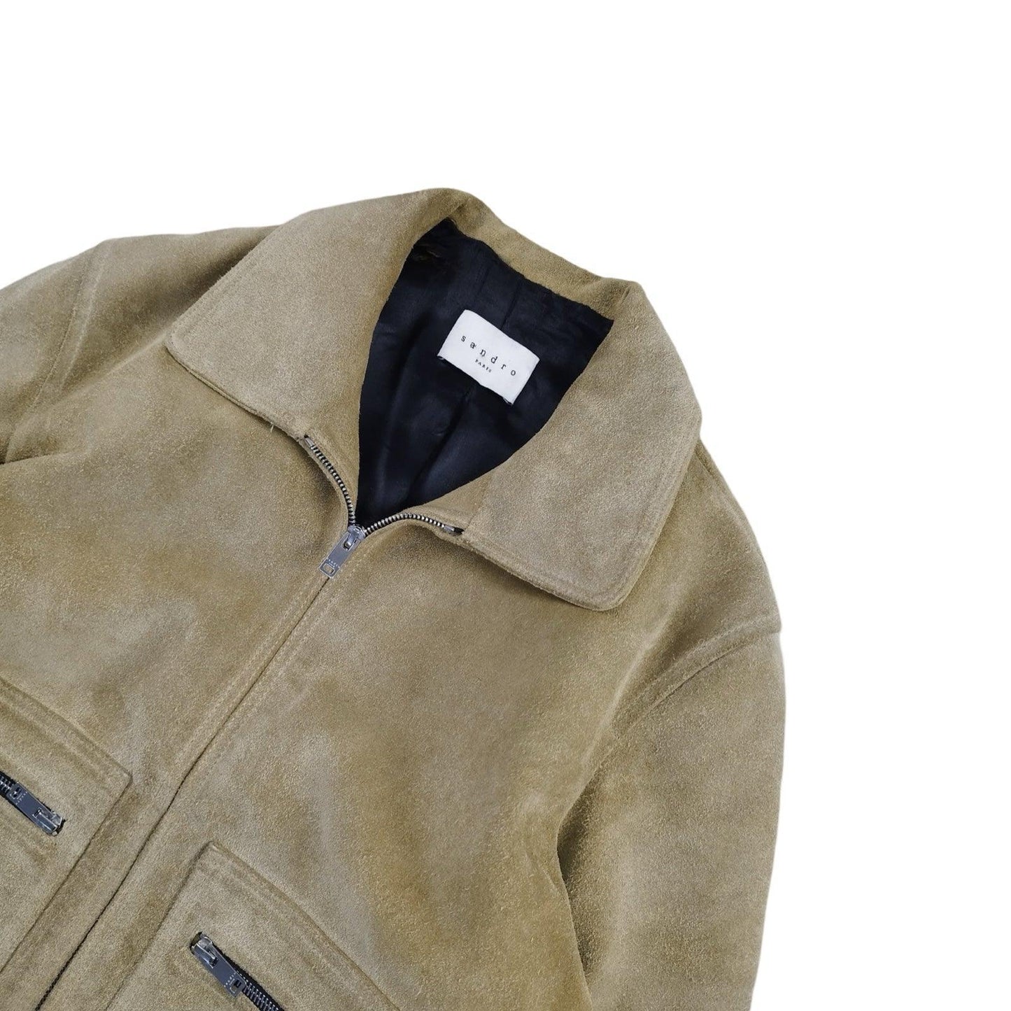 Sandro - Veste en daim crème taille M - Le Saptuaire