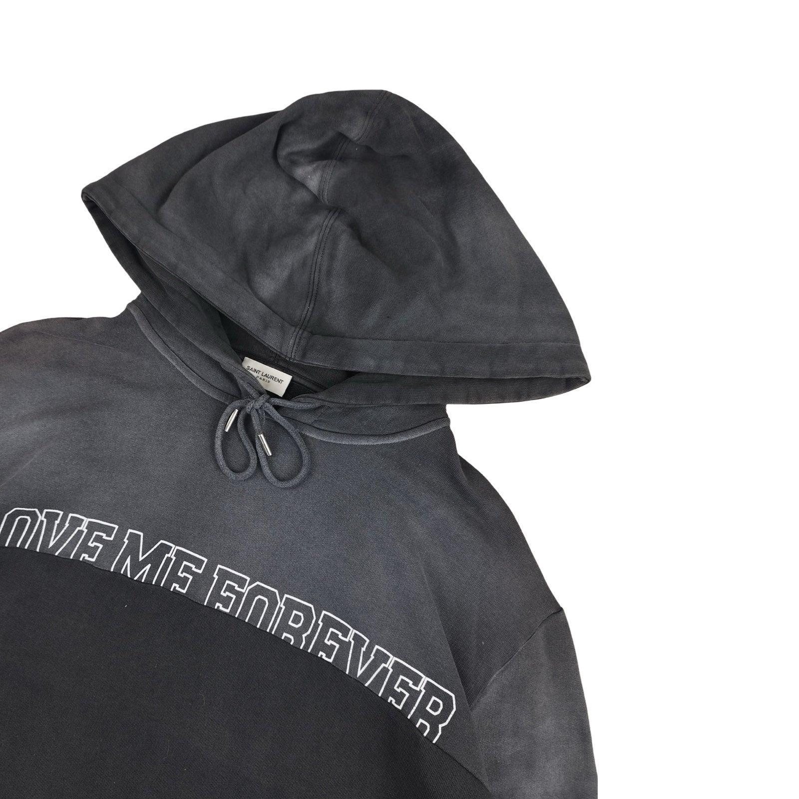 Saint Laurent - Pull à capuche « Love me Forever / Or Never » gris taille M - Le Saptuaire