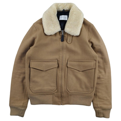 Sandro - Veste aviateur en laine couleur camel taille S - Le Saptuaire