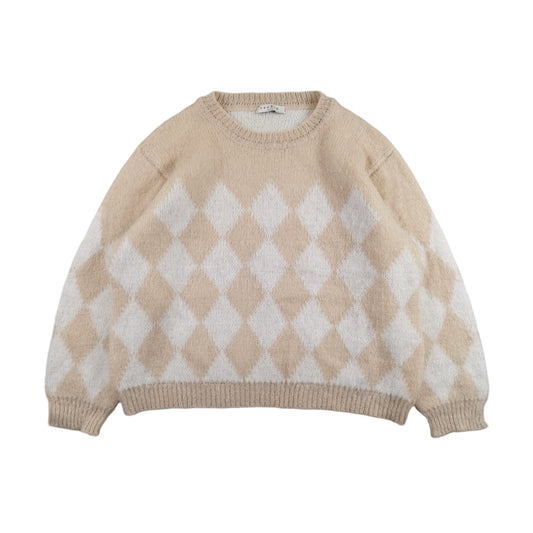 Sandro - Pull en mohair beige et blanc taille S - Le Saptuaire