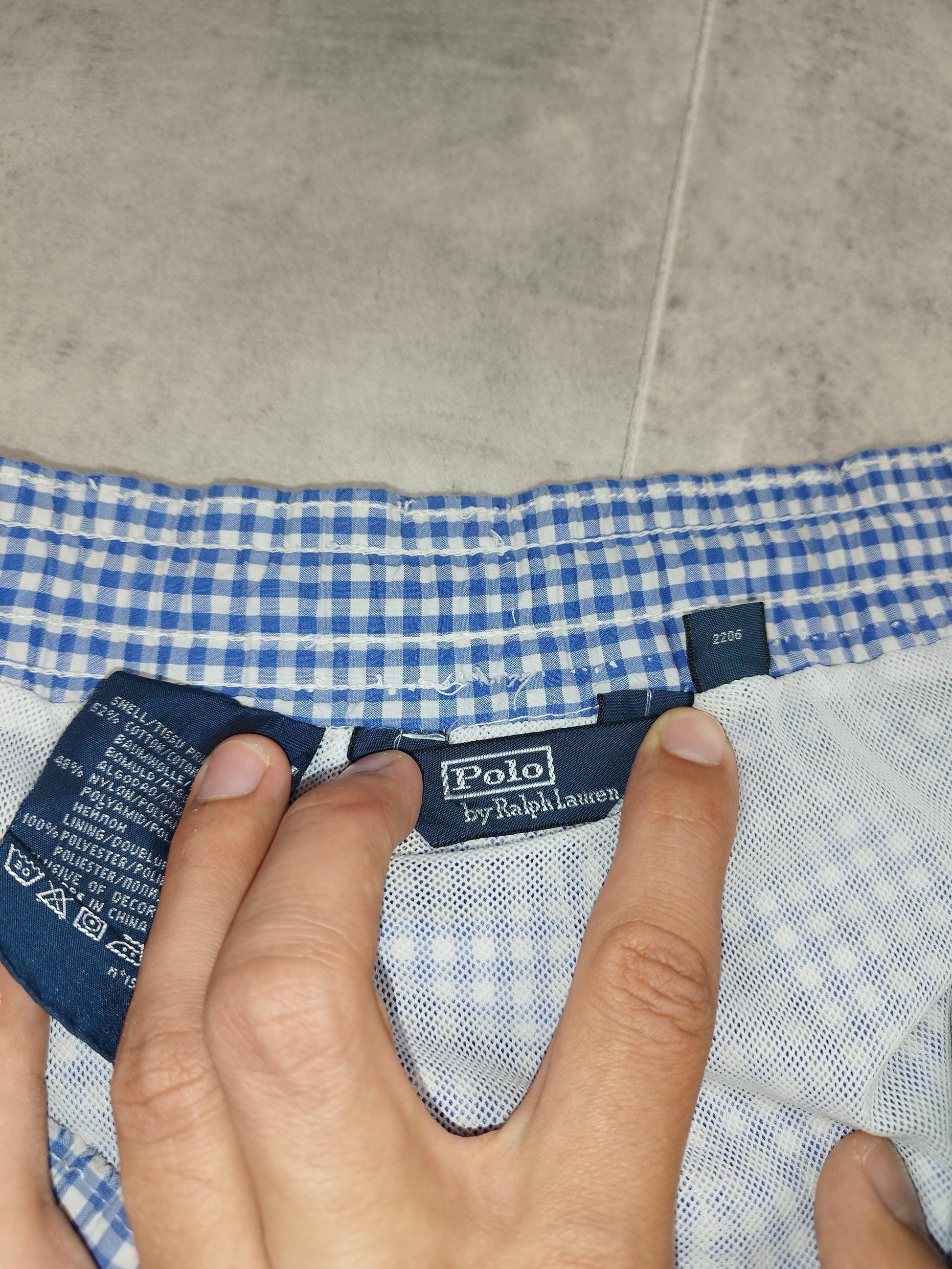 Ralph Lauren - Short de bain bleu à carreaux taille XL - Le Saptuaire