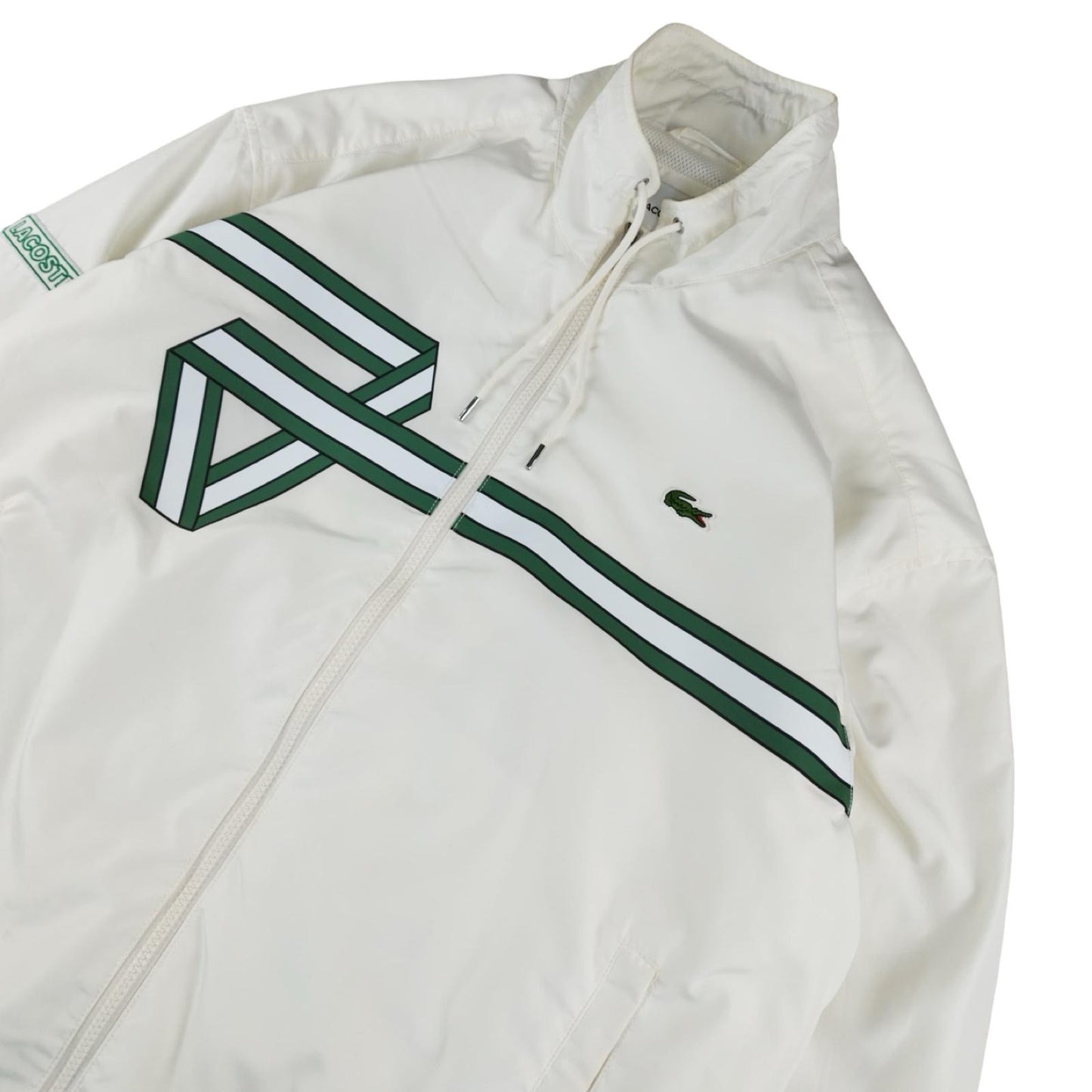 Lacoste - Veste de survêtement blanche taille L