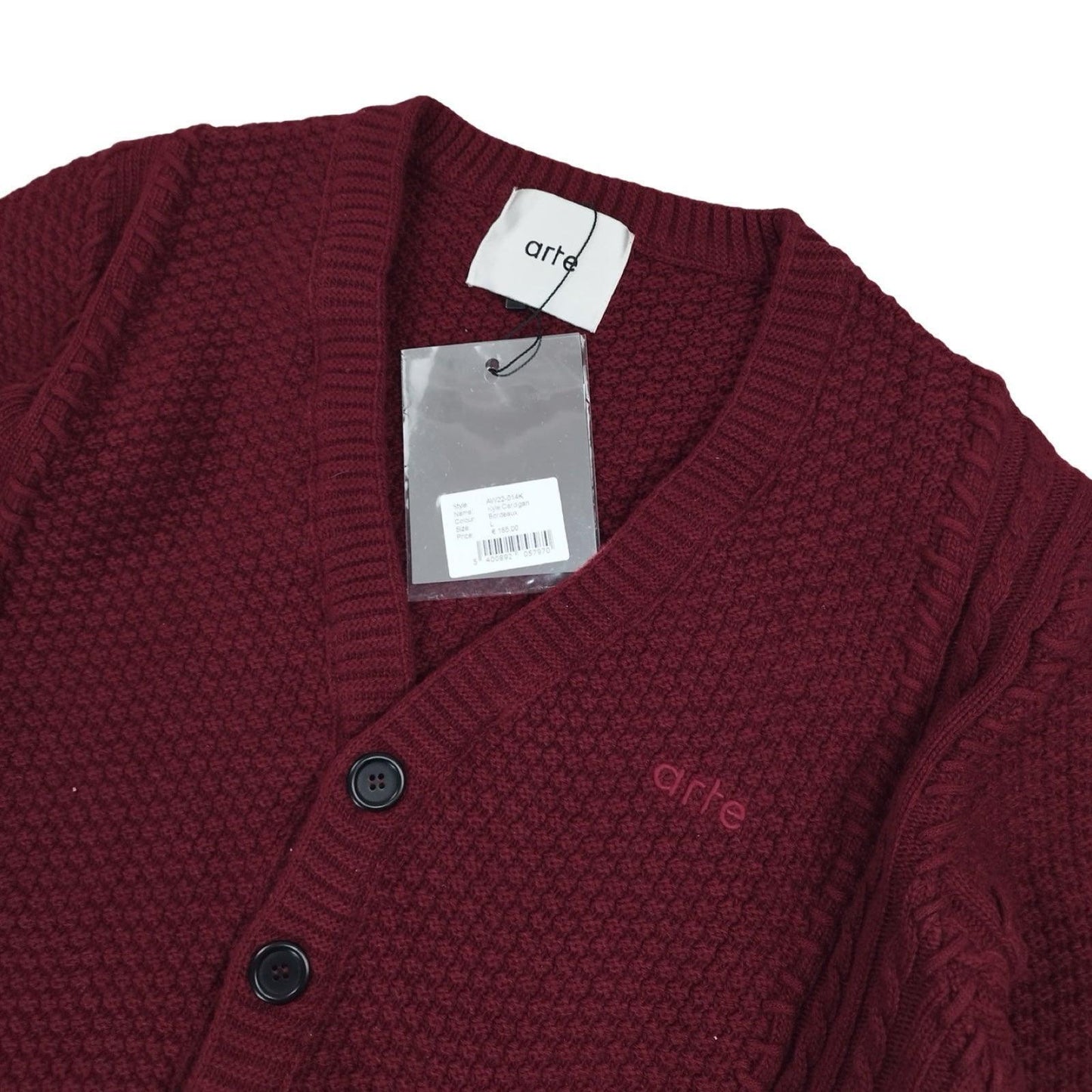 Arte - Cardigan tressé bordeaux taille L - Le Saptuaire