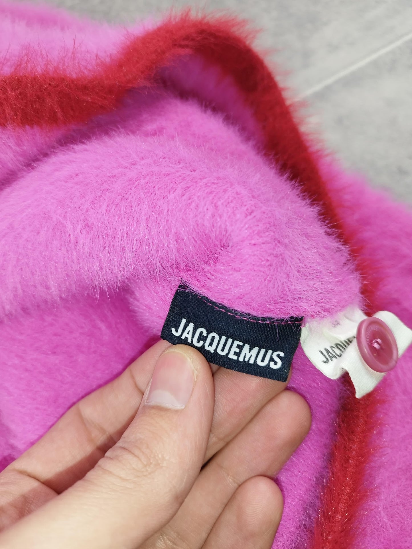 Jacquemus - Pull en mohair rose fuchsia taille XS