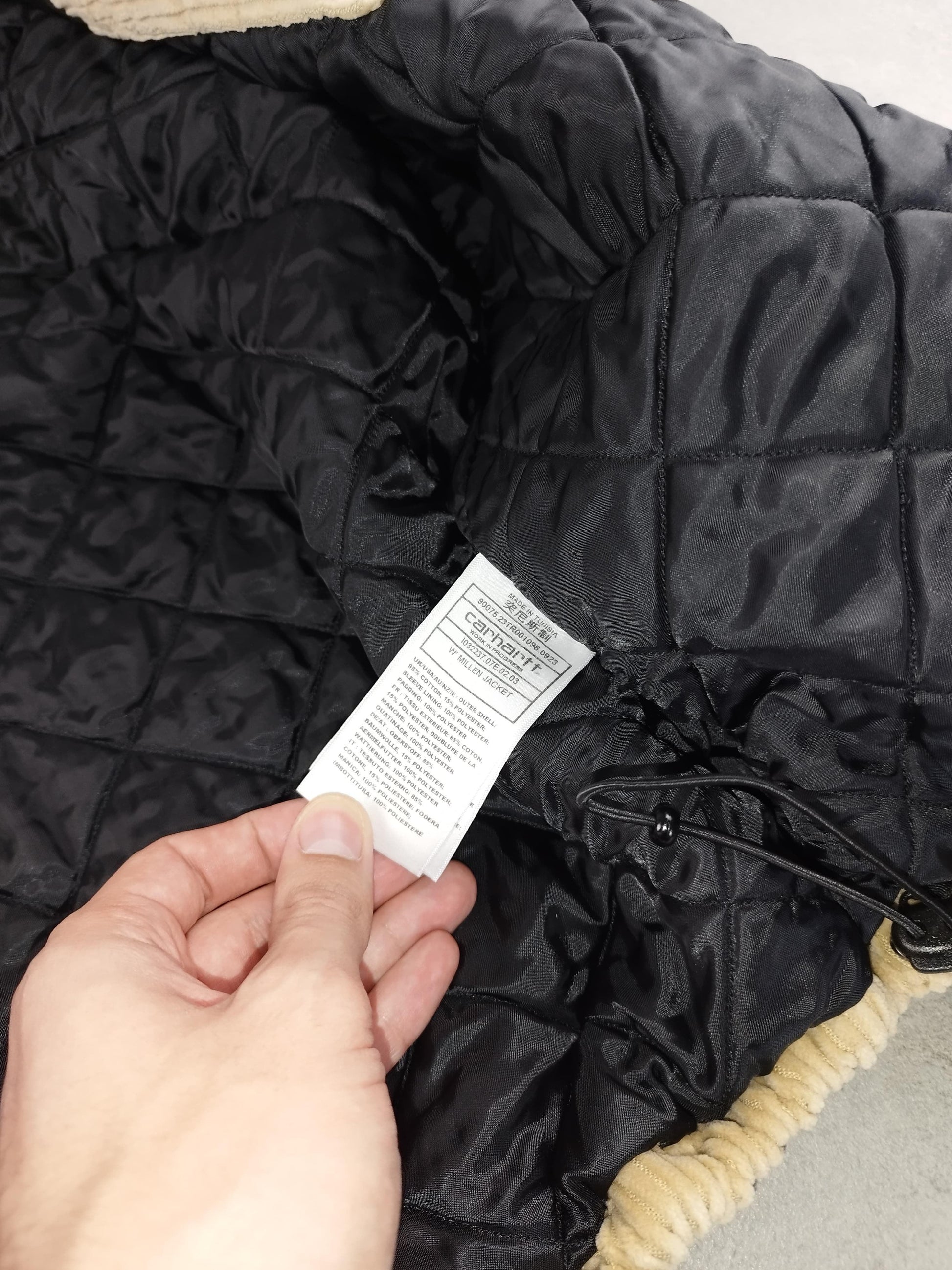 Carhartt - Veste « Women Millen Jacket » matelassée crème en velours côtelé taille L - Le Saptuaire