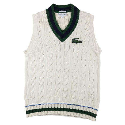 Lacoste - Gilet sans manches torsadé blanc taille S