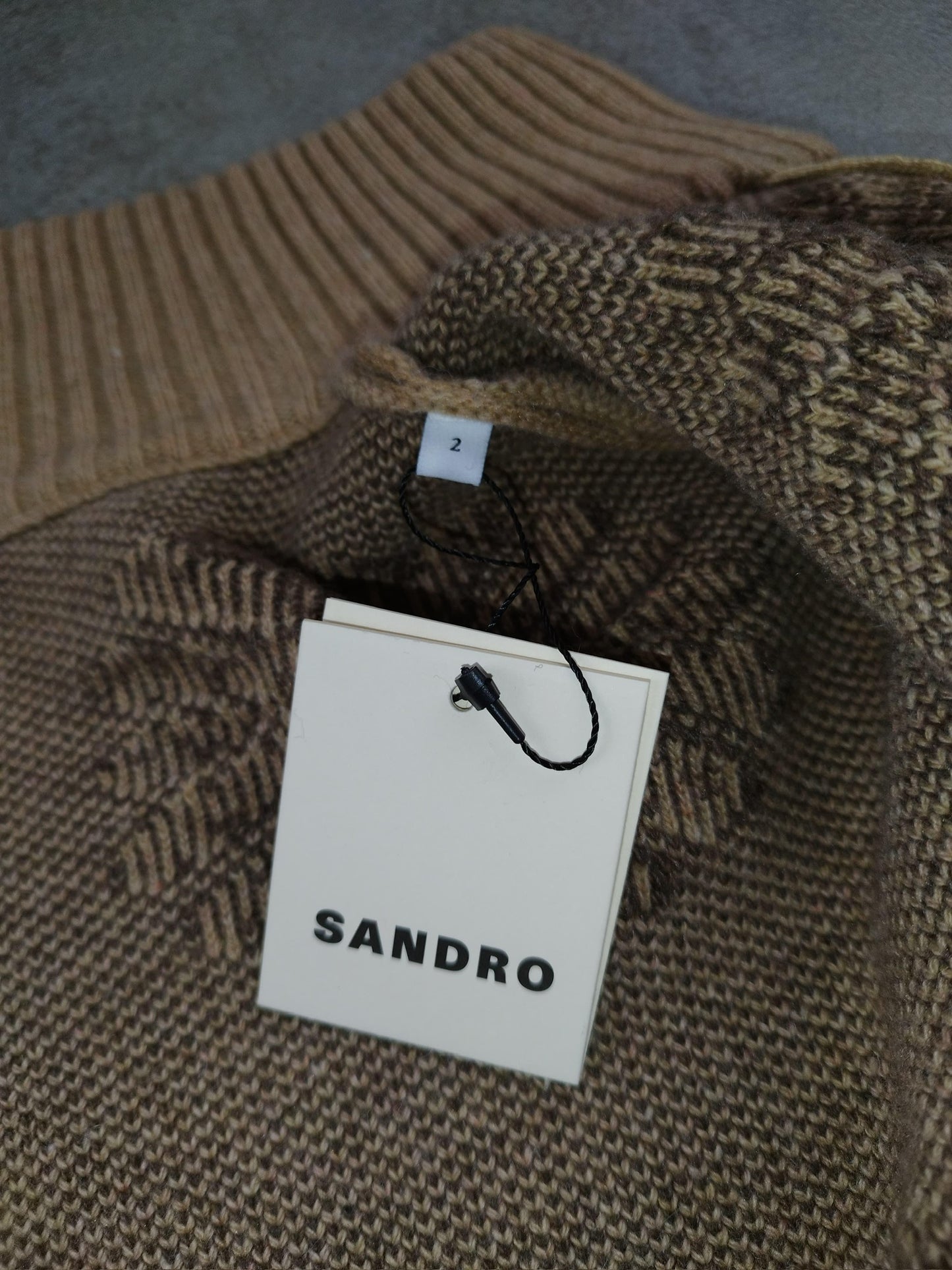 Sandro - Cardigan zippée en laine beige taille M - Le Saptuaire