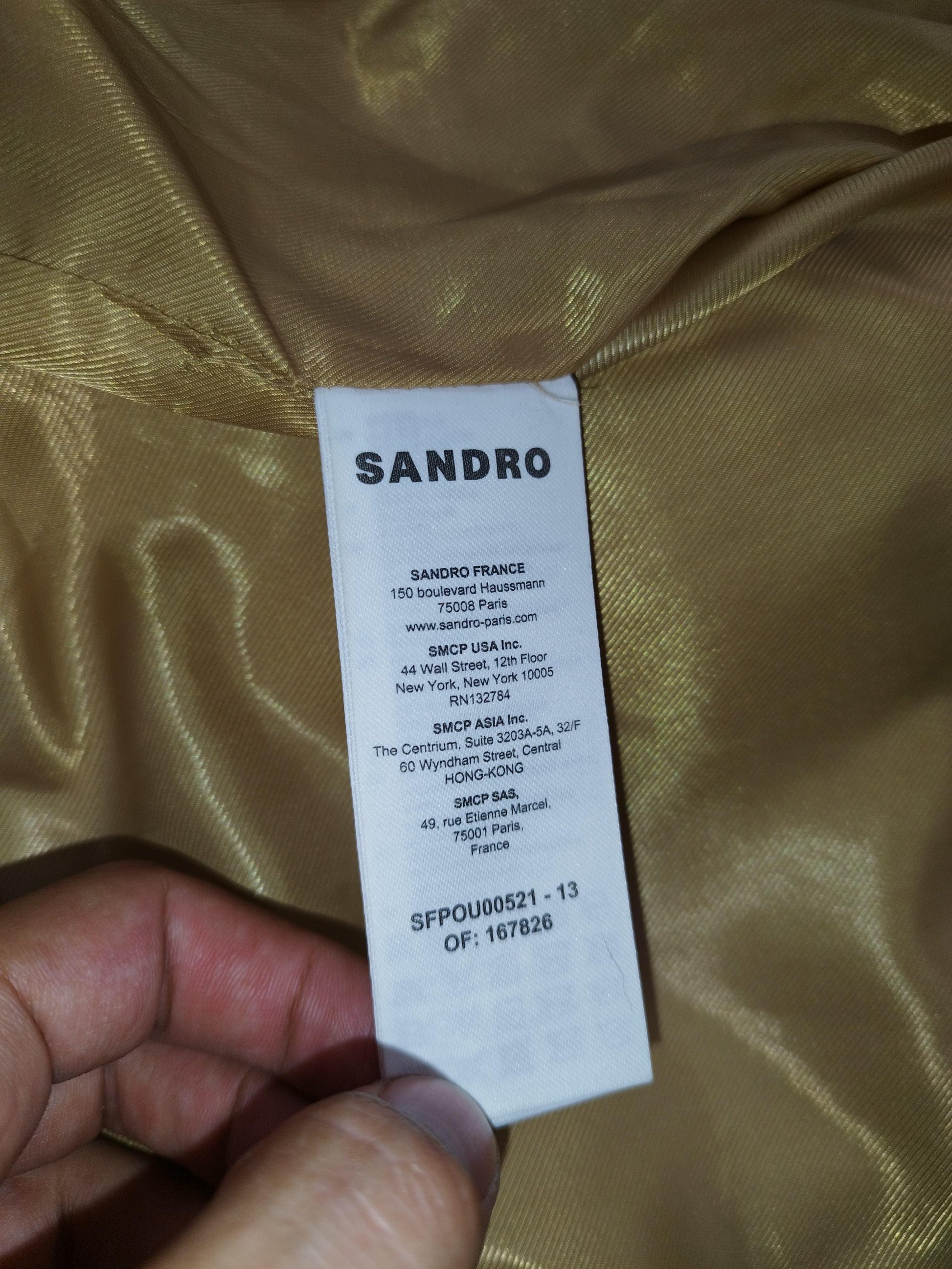 Sandro - Veste en cuir et fausse fourrure Sandro camel taille XL - Le Saptuaire