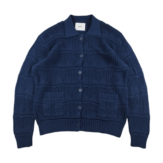 Arte - Cardigan tricoté bleu marine taille L