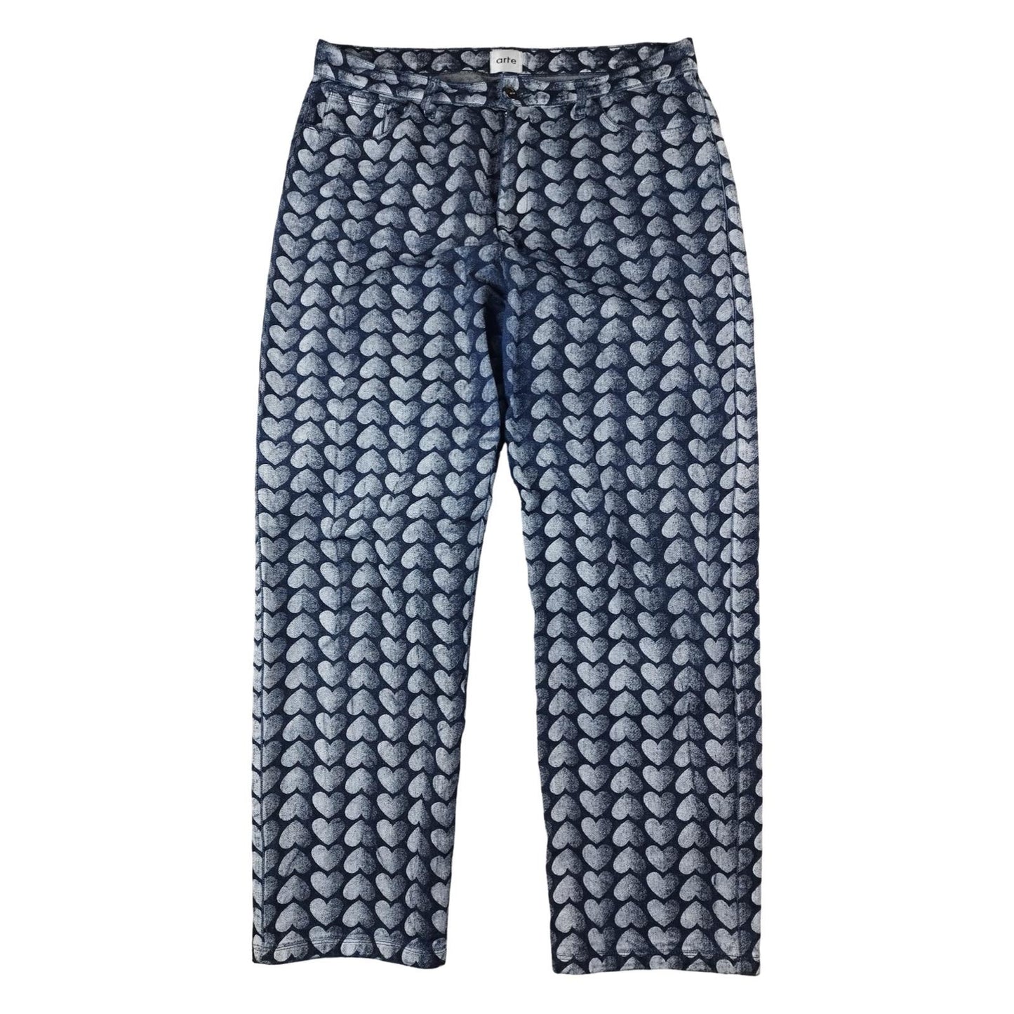 Arte - Pantalon à motif cœurs bleu taille XL