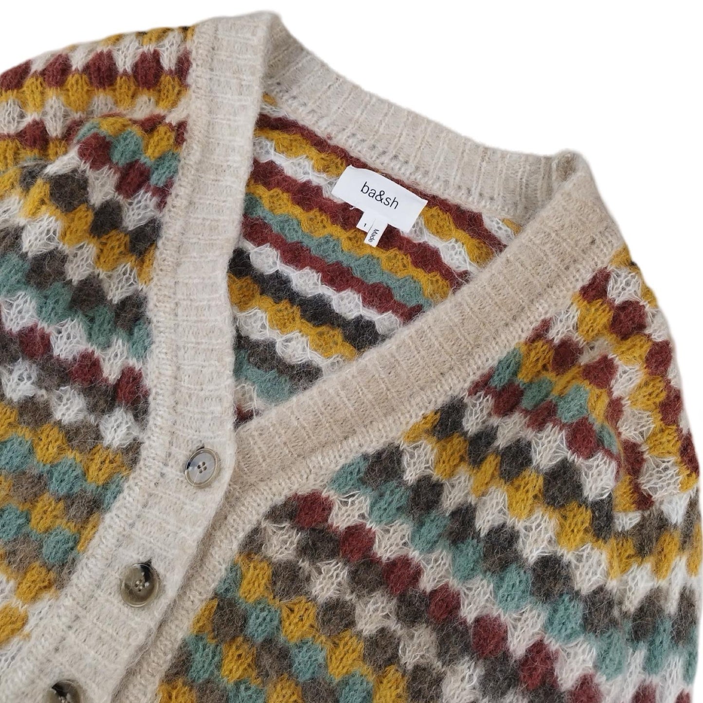 Ba&sh - Cardigan en alpaga multicolore taille S