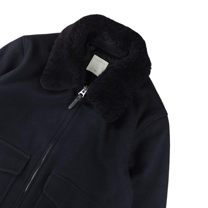 Sandro - Navy blue wool aviator jacket size L