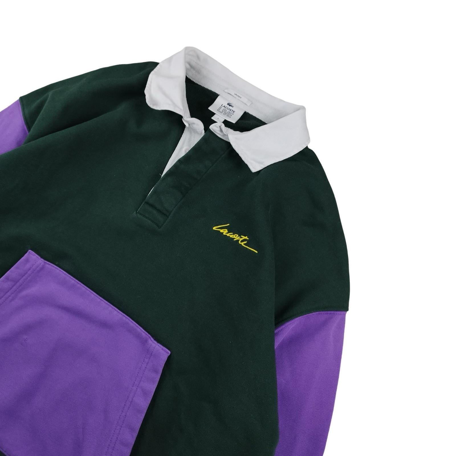 Lacoste - Sweat polo vert et violet taille L - Le Saptuaire