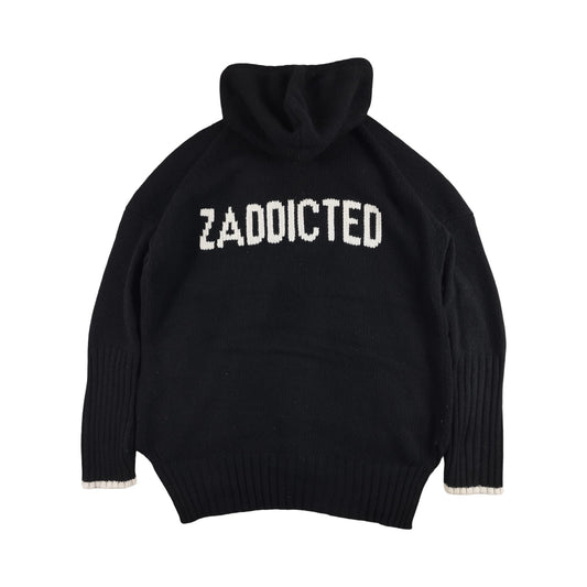 Zadig & Voltaire - Pull en laine mérinos « Zaddicted » noire taille S