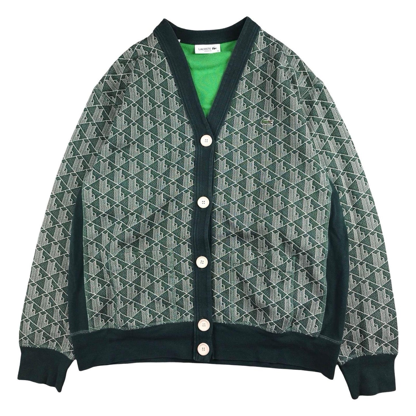 Lacoste - Cardigan boutonnée vert taille M - Le Saptuaire