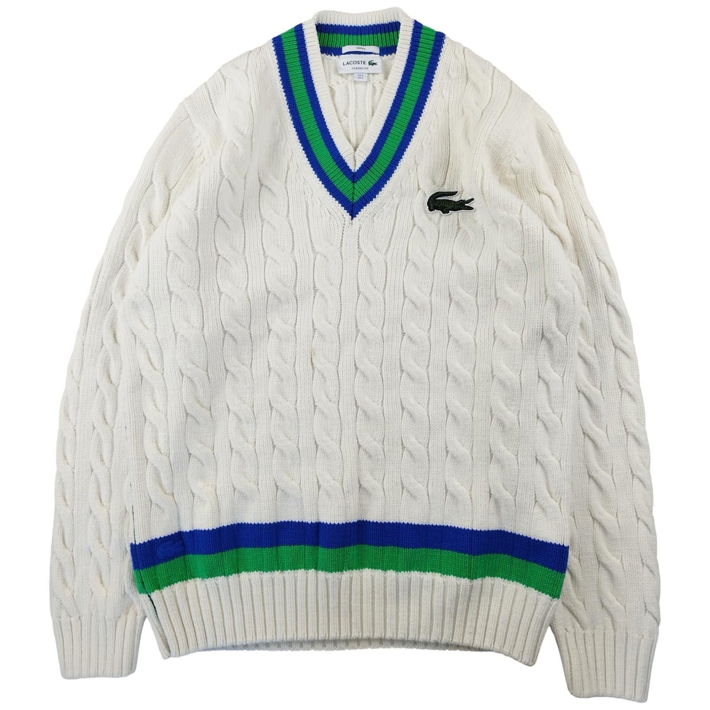 Lacoste - Pull torsadé blanc taille L