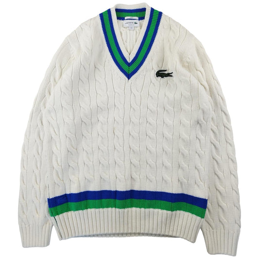 Lacoste - Pull torsadé blanc taille L