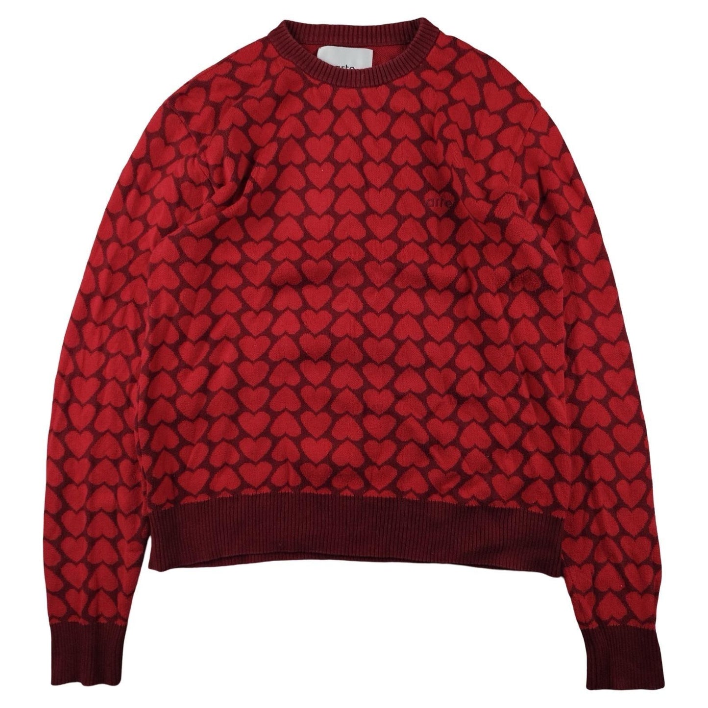 Arte - Pull à motifs cœur rouge taille S - Le Saptuaire