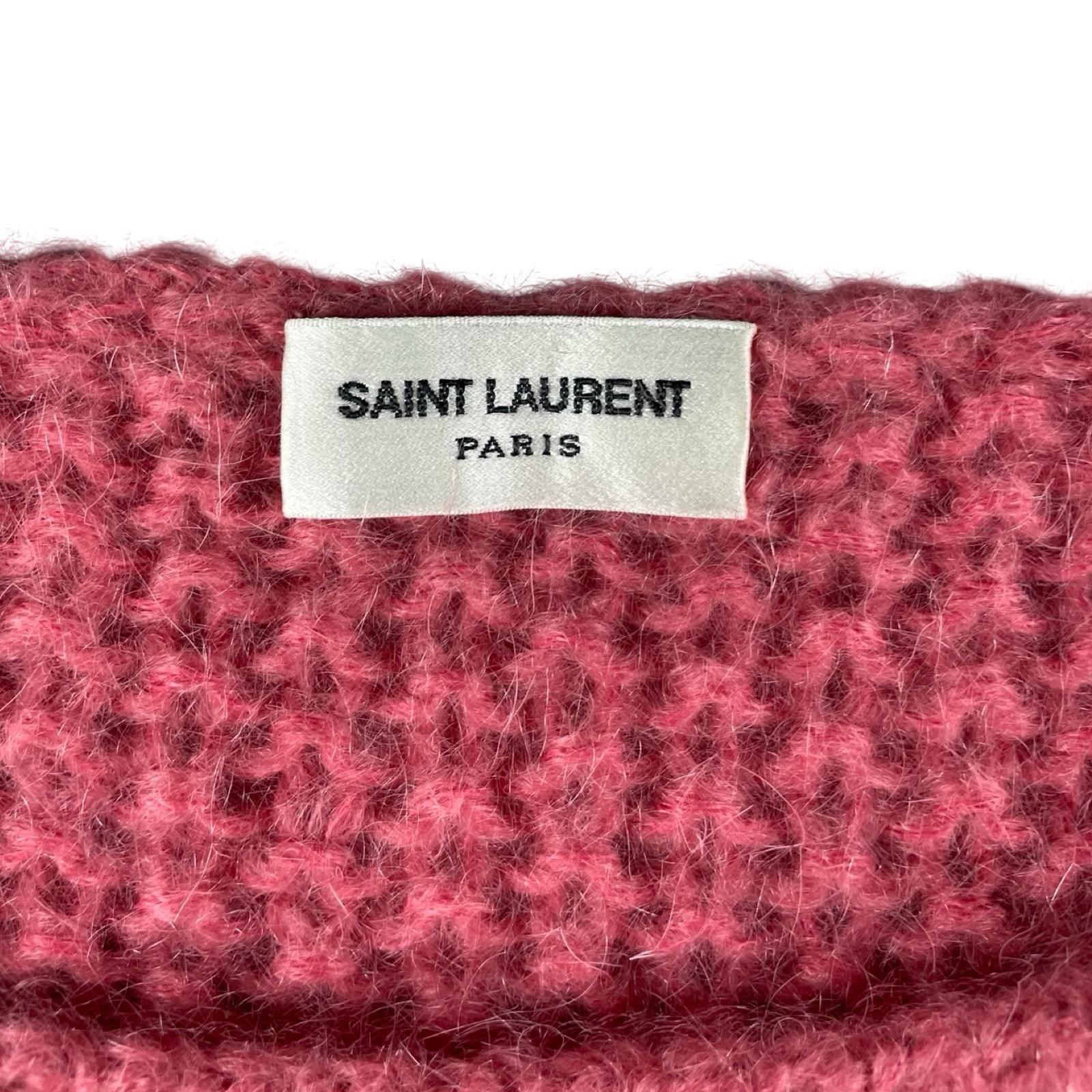 Saint Laurent - Pull en maille rose/corail taille M - Le Saptuaire