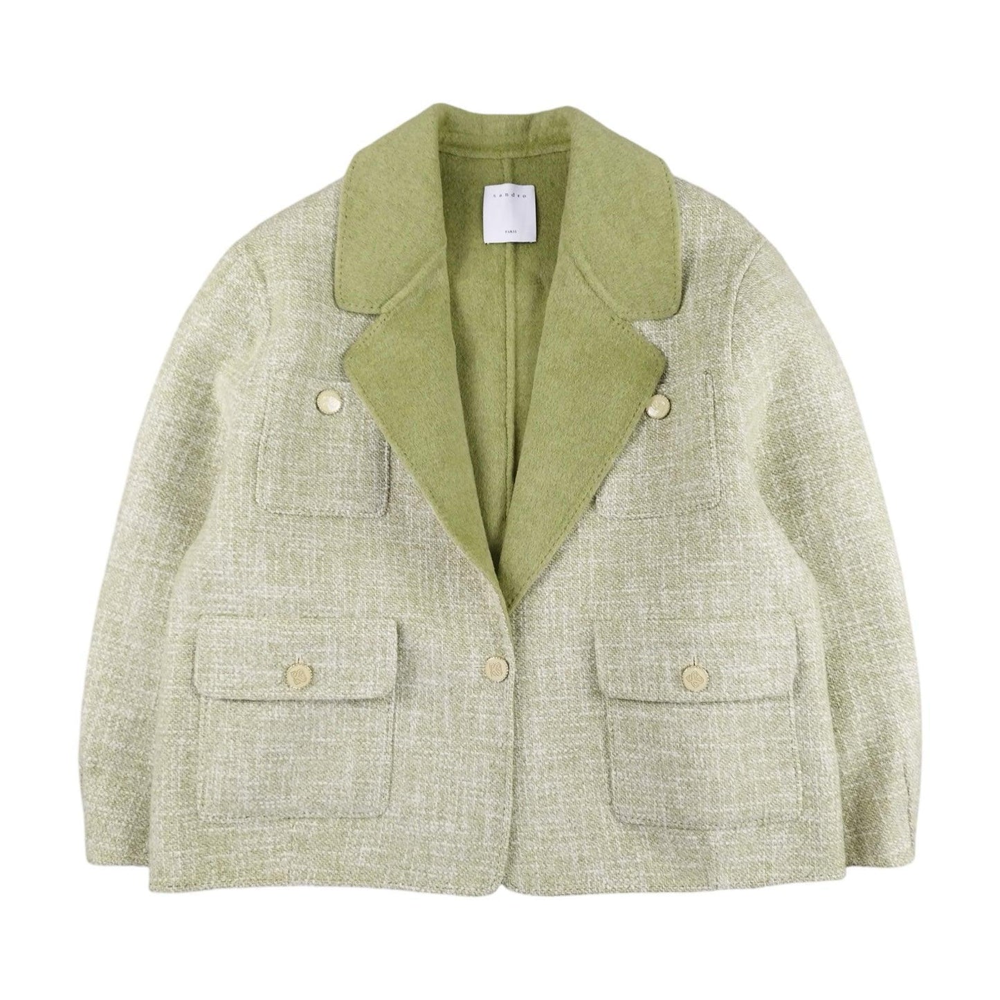 Sandro - Veste en blazer en laine verte taille L - Le Saptuaire