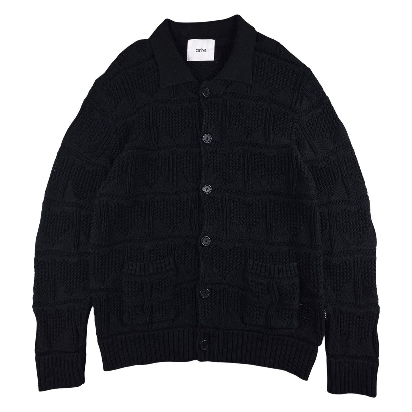 Arte - Cardigan à motifs cœur noir taille XL - Le Saptuaire